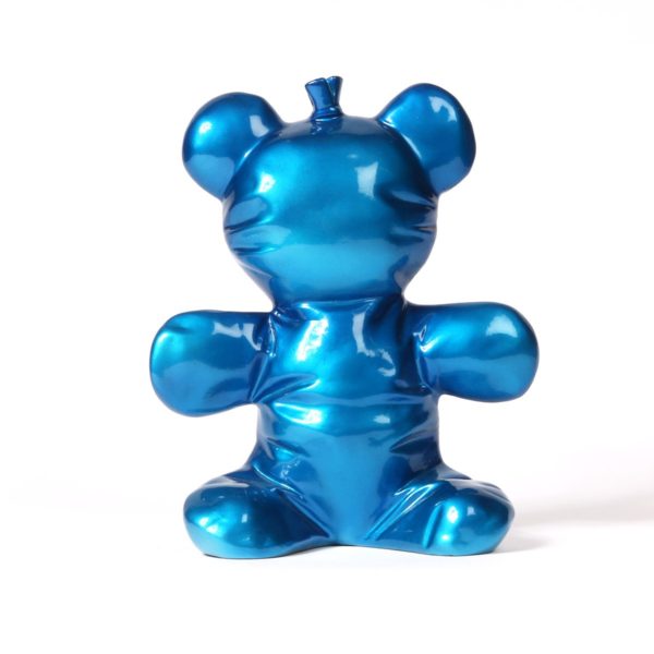 Balloon Bear | Ballonbär Skulptur blue metallic – Bild 2
