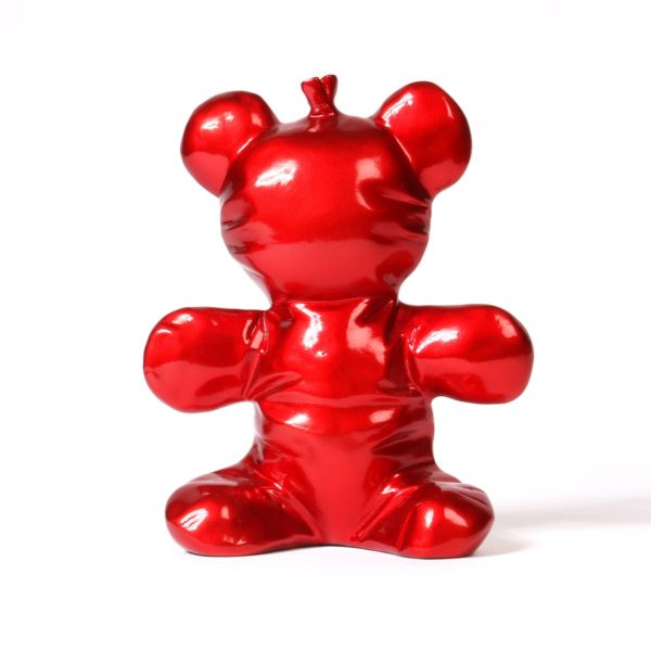 Balloon Bear | Ballonbär Skulptur red metallic – Bild 2