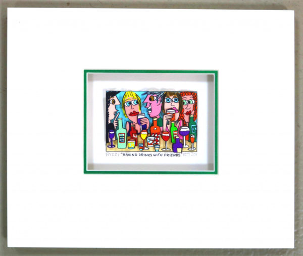 James Rizzi | Having Drinks with Friends / 3D-Bild / inkl. Passepartout / drucksigniert – Bild 2