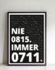 Nie 0815. Immer 0711 | Poster-schwarz