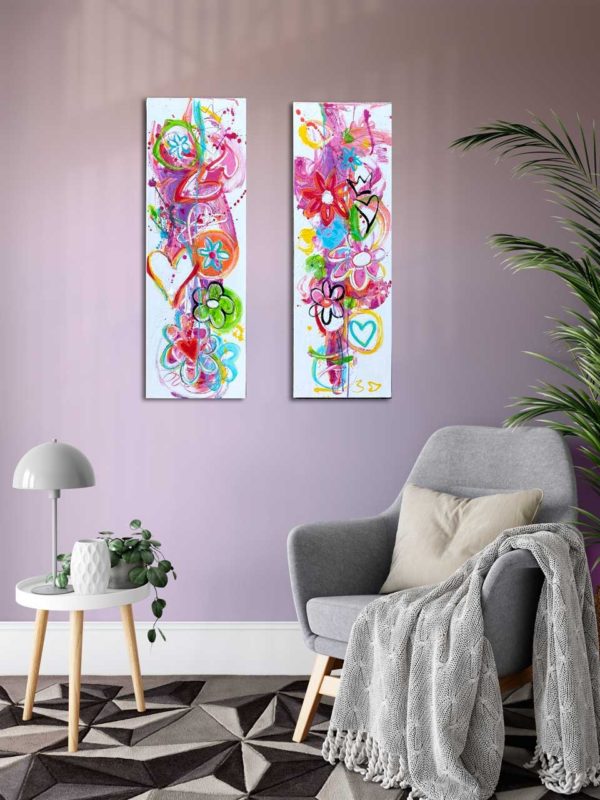 Kerstin Leicher | Magentablooming Duo 30 x 90 cm – Bild 2