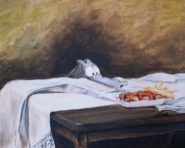 Otto Waalkes | Zarte Versuchung, handsigniert, limitierter Pigmentdruck auf Leinwand – Bild 2