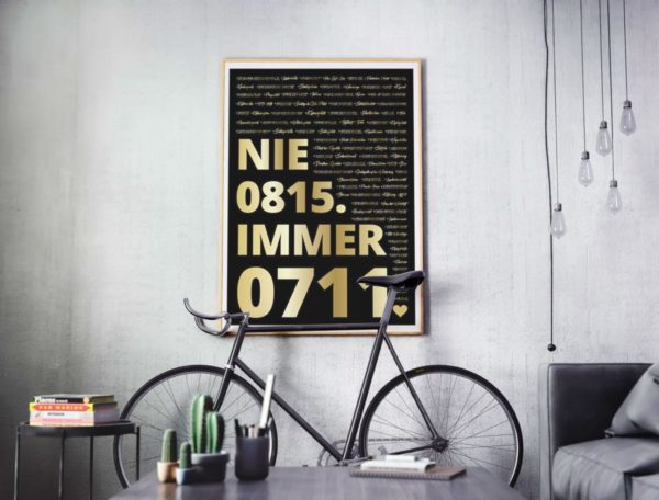 Nie 0815. Immer 0711 | Poster sw-gold – Bild 2