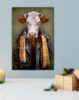 Rind mit Lederjacke | Digitaldruck auf Acrylglas