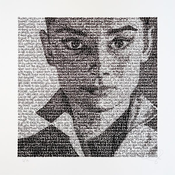 SAXA | Audrey Hepburn (mit Holzrahmen weiss) – Bild 2