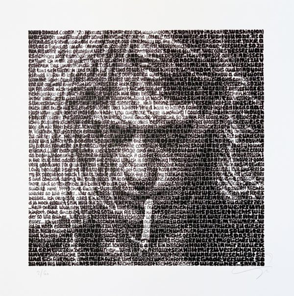 SAXA | Kurt Cobain (mit Holzrahmen weiss) – Bild 2