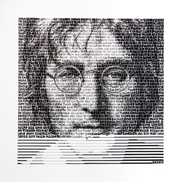 SAXA | John Lennon (mit Holzrahmen weiss) – Bild 2
