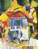 August Macke | Innenhof des Landhauses in St. Germain, 1914 | Kunstdruck