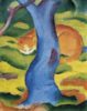 Franz Marc | Katze hinter einem Baum, 1910/11 | Kunstdruck