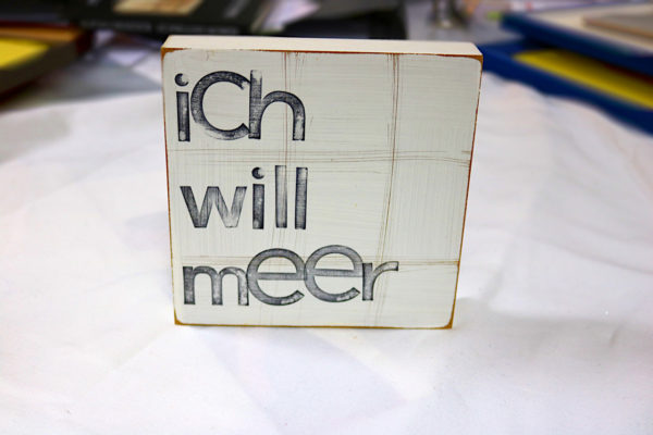 Indra Ohlemutz | ich will meer | Textplatte (15 x 15 cm) – Bild 2