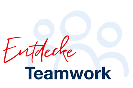 Logo mit Slogan ‚Entdecke Teamwork‘ und Herzsymbol – Freiwilligendienste Baden-Württemberg
